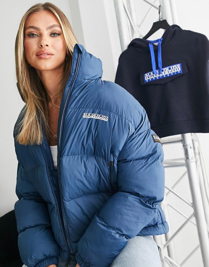 Napapijri Box Puffer Jacket In Blue