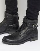 Jack & Jones Albany Warm Leather Boots - Black