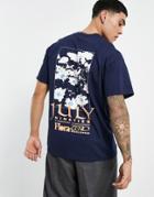 Topman Oversized T-shirt With July Print In Navy