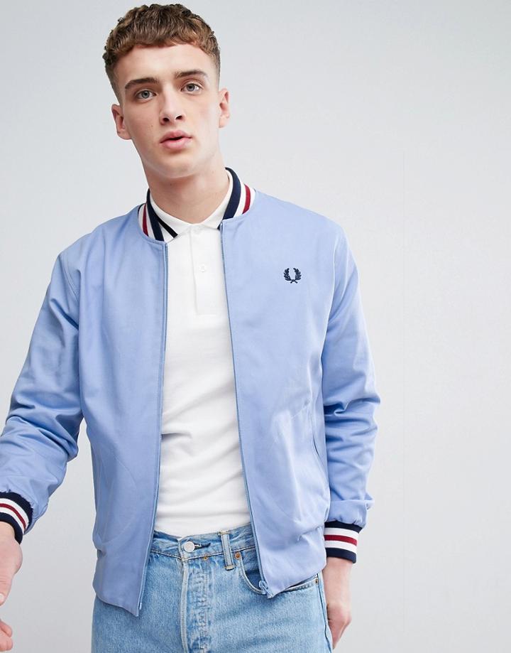 Fred Perry Reissues Tennis Bomber Jacket In Blue - Blue