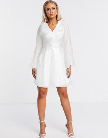 Forever U Organza Frill Mini Dress In White