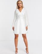 Forever U Organza Frill Mini Dress In White