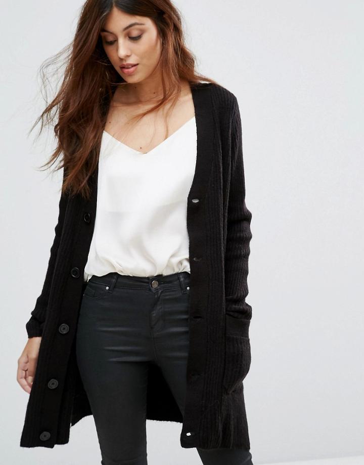 Jdy Arken Rib Knit Cardigan - Black