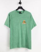 New Look Oversized Varsity Print T-shirt In Green