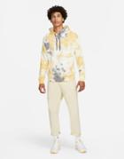 Nike Seasonal Classics Acid Wash Fleece Hoodie In Cream/multi-white