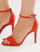 New Look Barely There Heeled Sandal - Orange