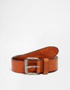 Jack & Jones Leaves Leather Belt - Brown