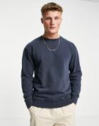 Selected Homme Oversized Sweat In Washed Navy
