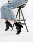 Asos Design Eren Patent Loafer Boots - Black