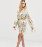 Unique21 Relaxed Longline Shorts In Vintage Chain Print Two-piece - Gold