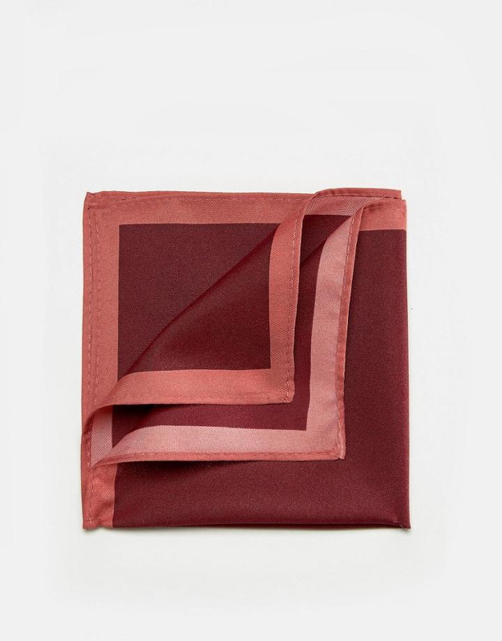 Asos Pocket Square In Pink With Boarder - Pink