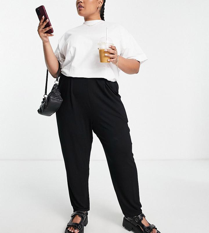 Asos Design Curve Ultimate Peg Pants In Black