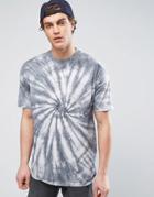 Asos Oversized T-shirt In Monochrome Tie Dye - Black