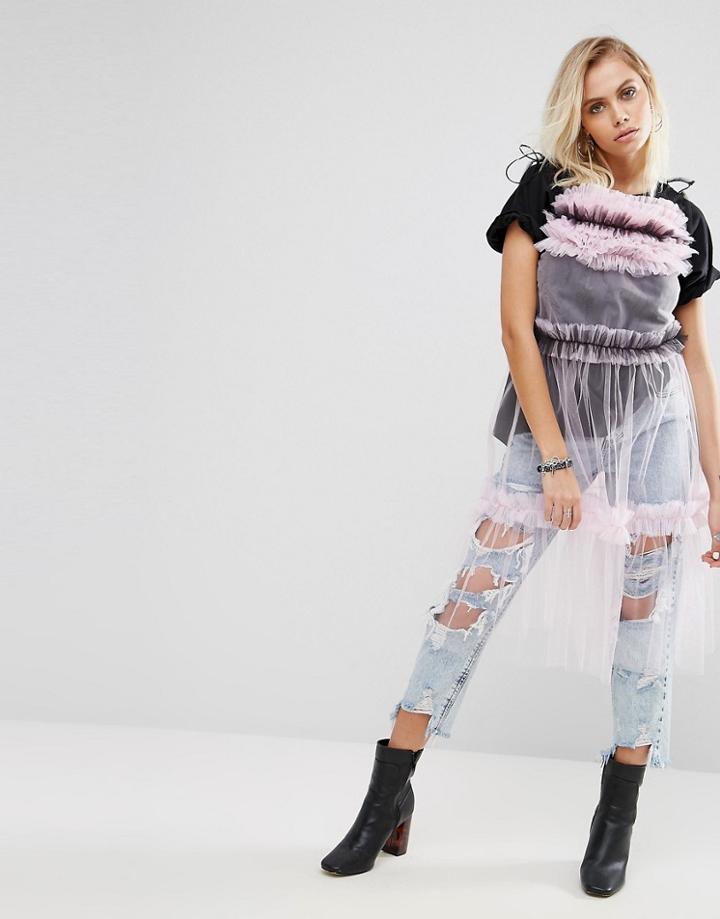 The Ragged Priest Black Label Premium Mesh Dress - Pink