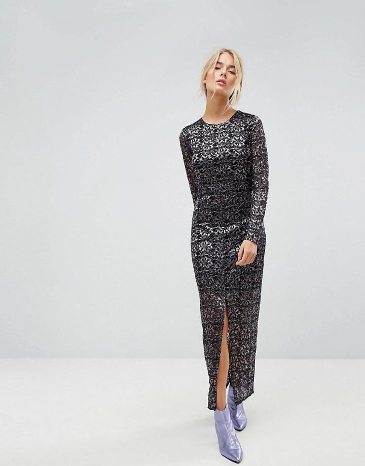 Gestuz Lace Maxi Dress - Purple