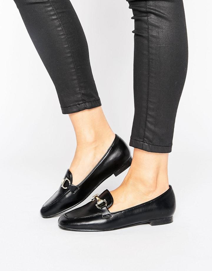 Missguided Buckle Detail Loafer - Black