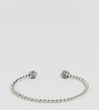 Asos Design Curve Burnished Twist Cuff Bracelet - Silver