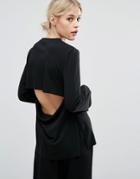 Weekday Top With Open Back - Black