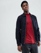 Weekday Temp Peached Zip Front Shirt - Navy