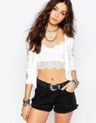 Wyldr Lace And Sheer Unstructured Blazer - Cream