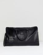 Good For Nothing Carryall In Black Faux Leather - Black