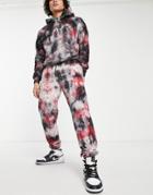 Good For Nothing Distort Tie Dye Sweatpants - Part Of A Set-black
