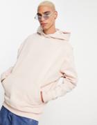 Asos Design Heavyweight Oversized Hoodie In Light Pink