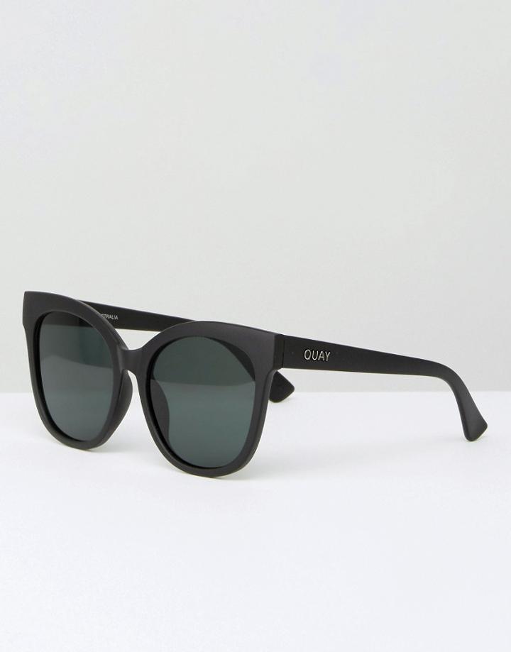 Quay Australia It's My Way Flat Lens Cat Eye Sunglasses In Black - Black