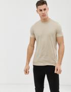 Asos Design Organic T-shirt With Crew Neck In Beige