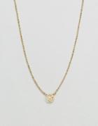 Asos Cut Out Moon And Stars Short Pendant Necklace - Gold