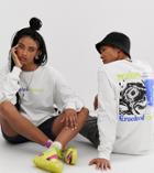 Crooked Tongues Unisex Oversized Long Sleeve T-shirt With Back Print - White