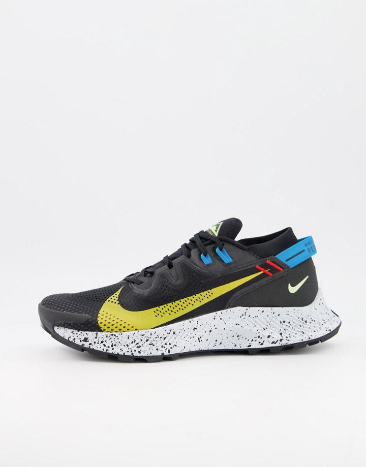 Nike Running Pegasus Trail 2 Sneakers In Black And Yellow