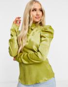 Ax Paris High Neck Satin Top In Gold-multi