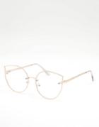 Jeepers Peepers Cat Eye Clear Lens Glasses-gold