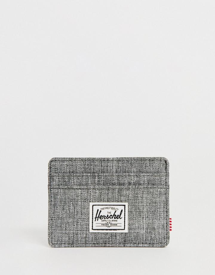 Herschel Supply Co Charlie Rfid Card Holder In Raven Crosshatch-gray