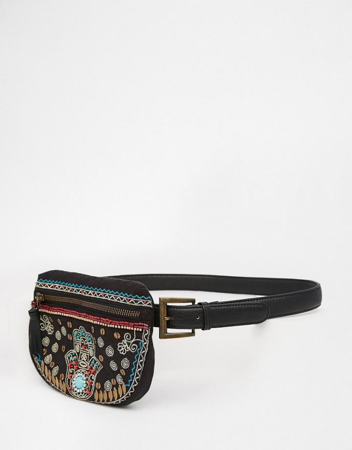 Asos Hamsa Purse Waist And Hip Belt - Black