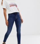 Only Petite High Waist Skinny Jean In Blue