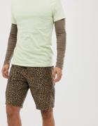 Levi's Cheetah Print Cargo Shorts In Beige