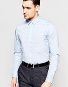 Asos Skinny Shirt In Blue With Long Sleeves - Blue