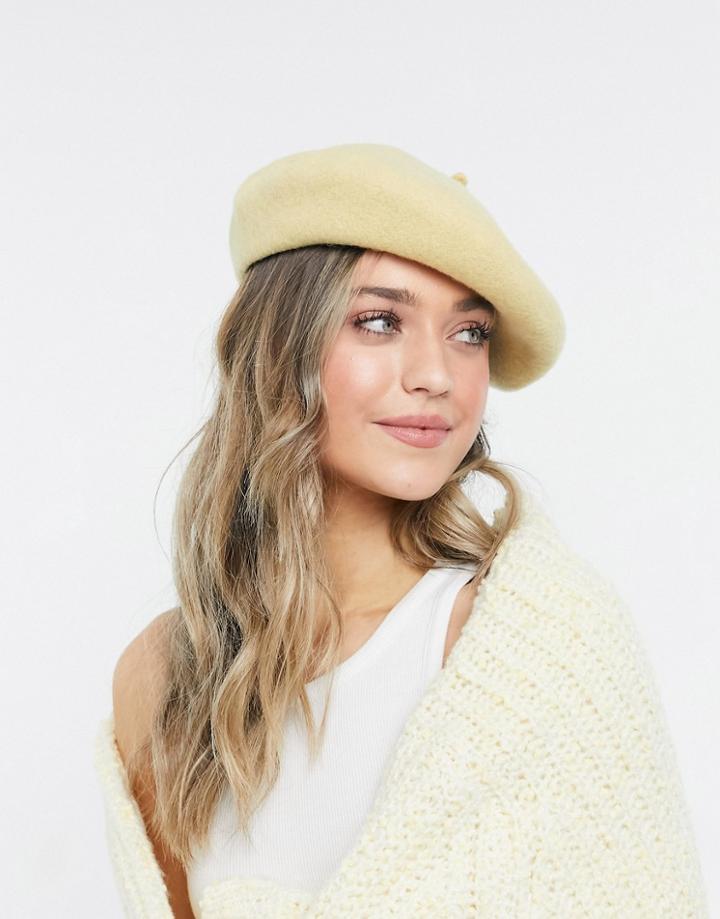 Monki Brooklyn Beret In Beige-neutral