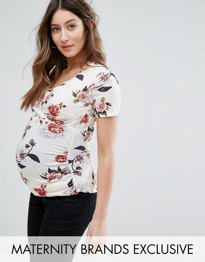 Bluebelle Maternity Nursing Wrap Top With Short Sleeve - Multi