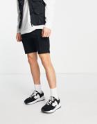 Asos Design Jersey Skinny Shorts With Pin Tucks In Black