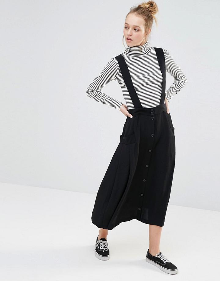 Monki Pinafore Skirt - Black