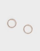 Ted Baker Rose Gold Pave Circle Earrings