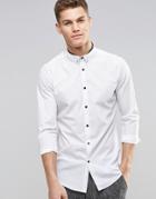 New Look Smart Shirt In White With Tie Pin In Regular Fit - White