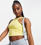 Asyou Jersey Racer Top In Yellow