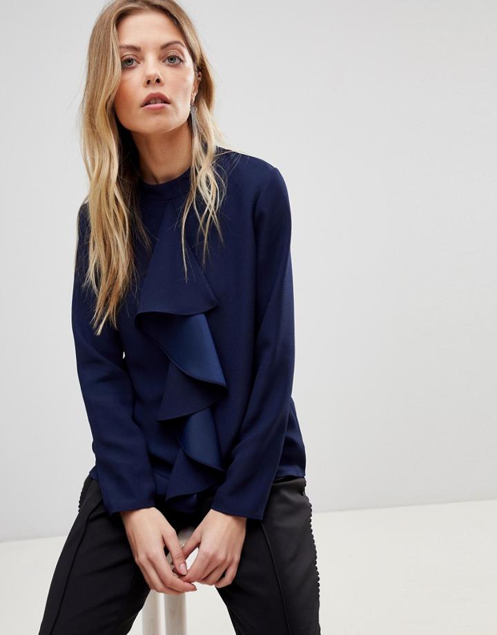 Ted Baker Glowria Ruffle Blouse - Navy