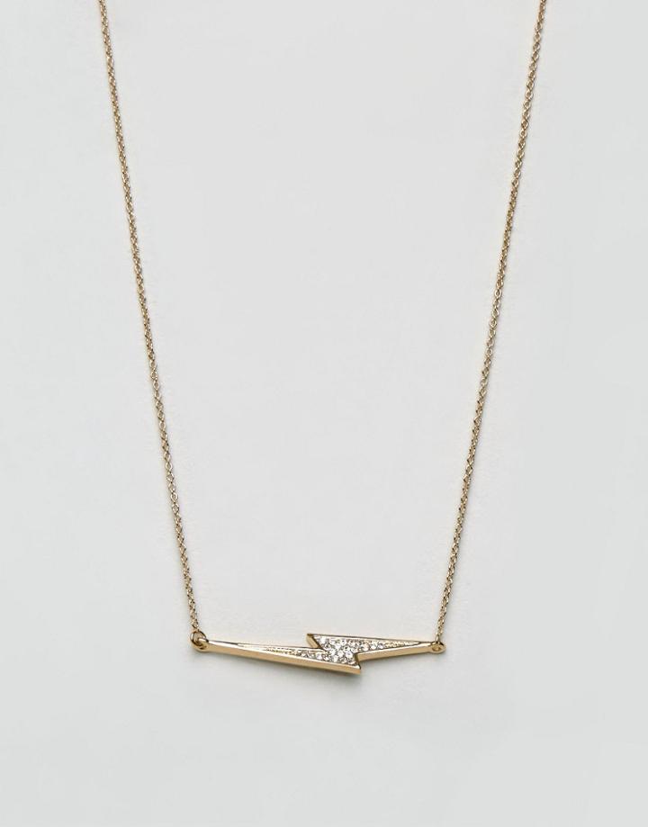 Cc Skye Love Bolt Necklace - Gold