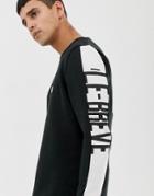 Le Breve Stencil Back Print Sweatshirt-black