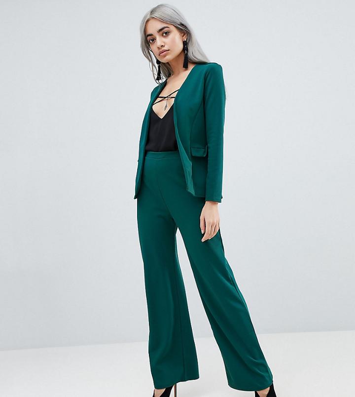 Boohoo Petite Wide Leg Pants - Green
